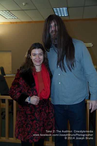 On set with Tyler Mane for Take 2: the Audition