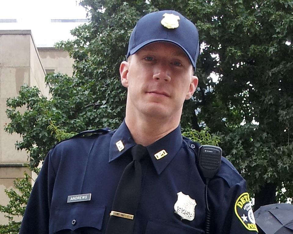 Brent Reichert as a Detroit Police Officer on the set of 