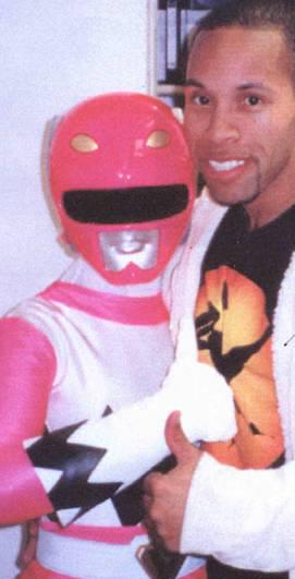 Melissa Barker as Lost Galaxy Pink Ranger with longtime boyfriend, Erik Betts