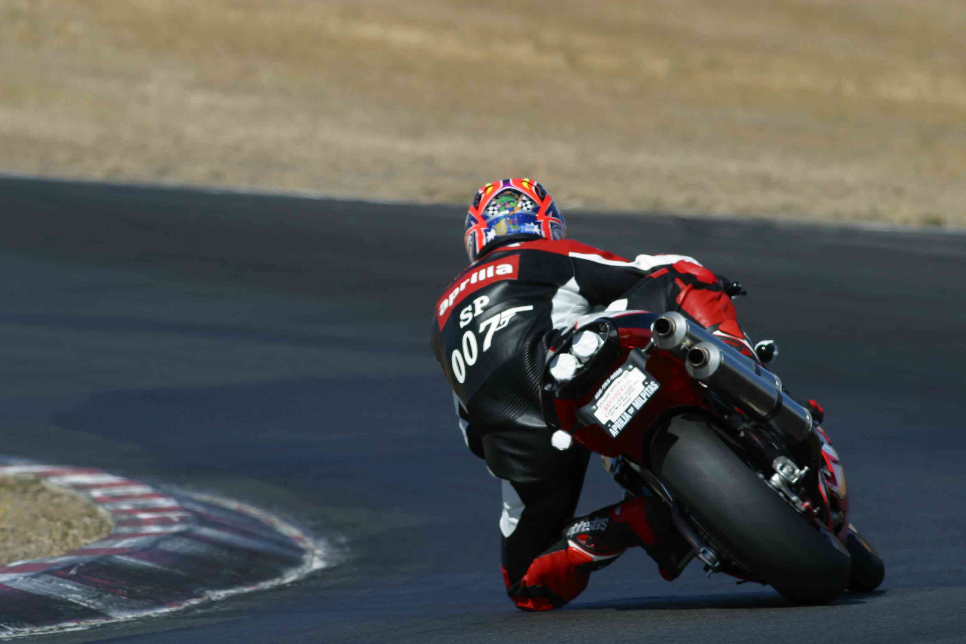 Stony riding his superbike at Thunderhill Raceway