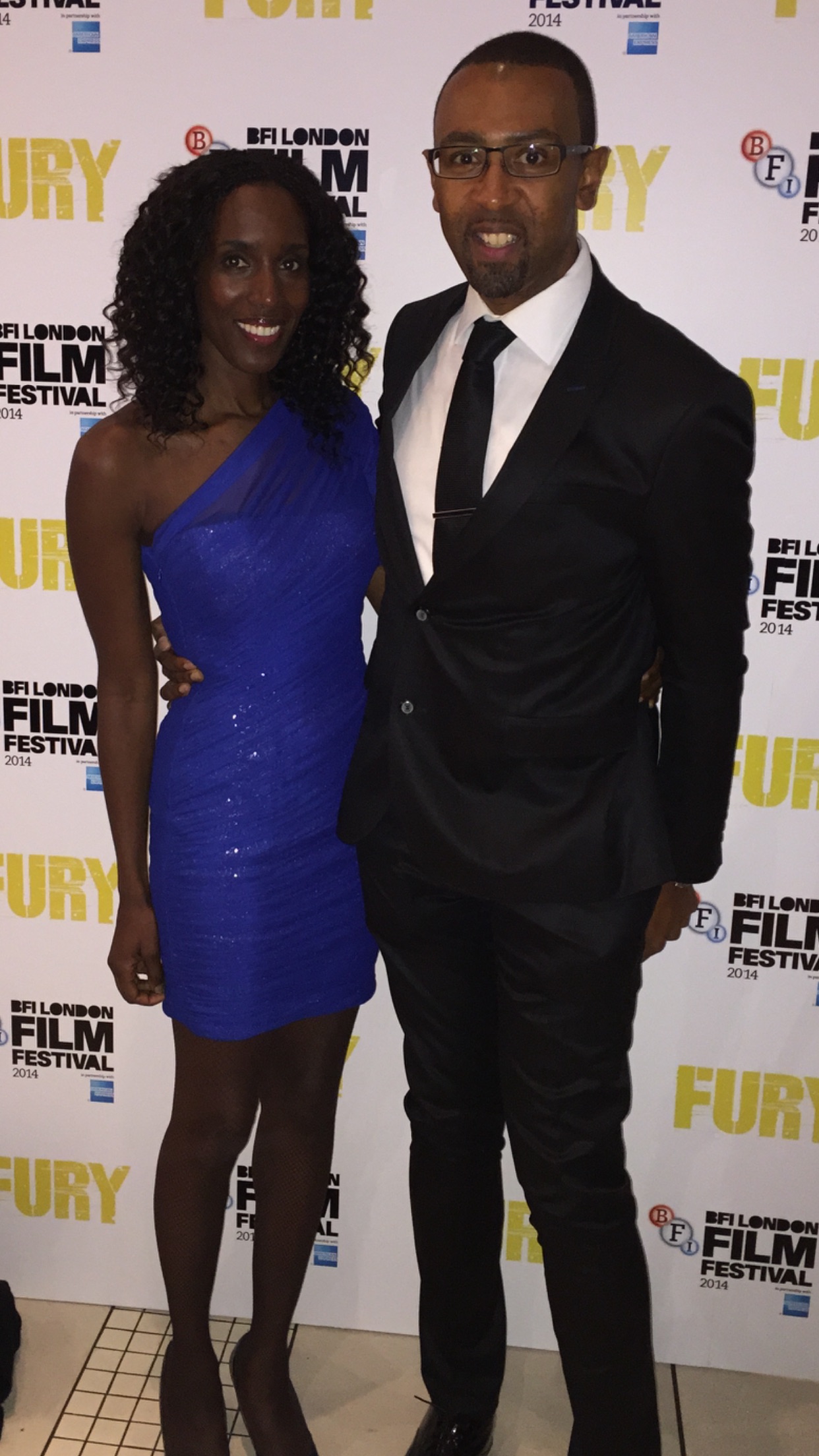 Paul Craig and his wife Marcia Fowlin at the premiere of 'Fury', the closing night film of the BFI London Film Festival 2014