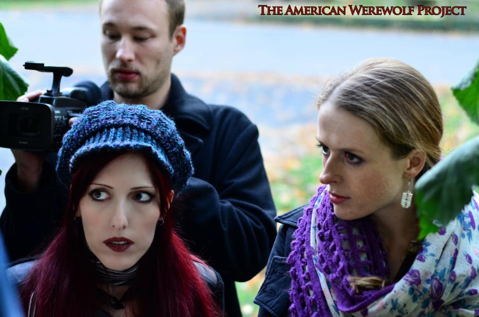 Screen Grab of behind the scenes of The American Werewolf Project as Victoria Burton-November 2012