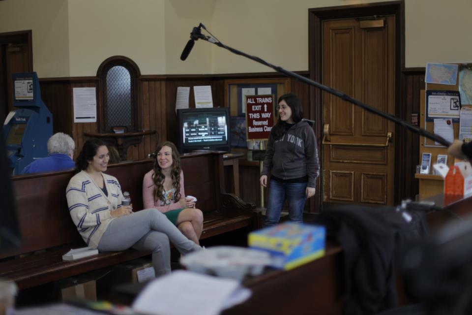 On the set of Here, directed by Anna Salatto