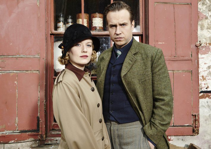 Cara Theobold and Rafe Spall in Harry Price: Ghost Hunter
