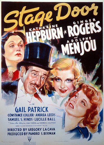 Katharine Hepburn, Lucille Ball, Ginger Rogers, Adolphe Menjou and Gail Patrick in Stage Door (1937)