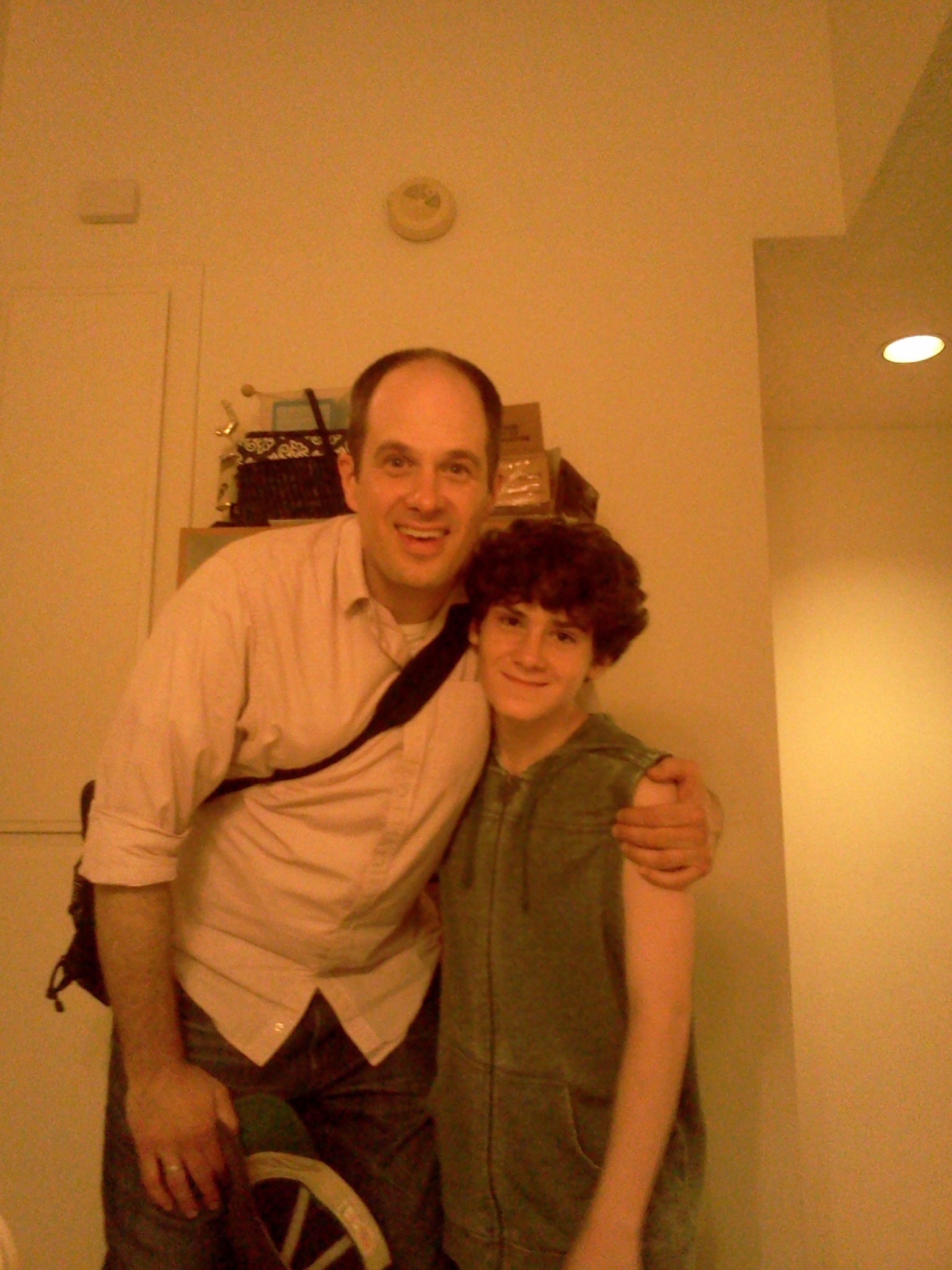 William Leon on the set of Camouflage with his film dad,Mike Ostroski.
