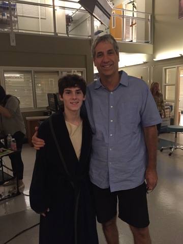 William Leon with Director Rob Corn on the set of Grey's Anatomy