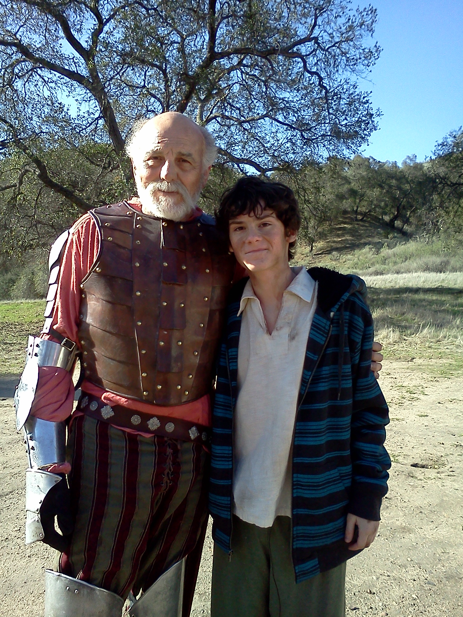 William Leon and Carmen Argenziano on the set of Don Quixote