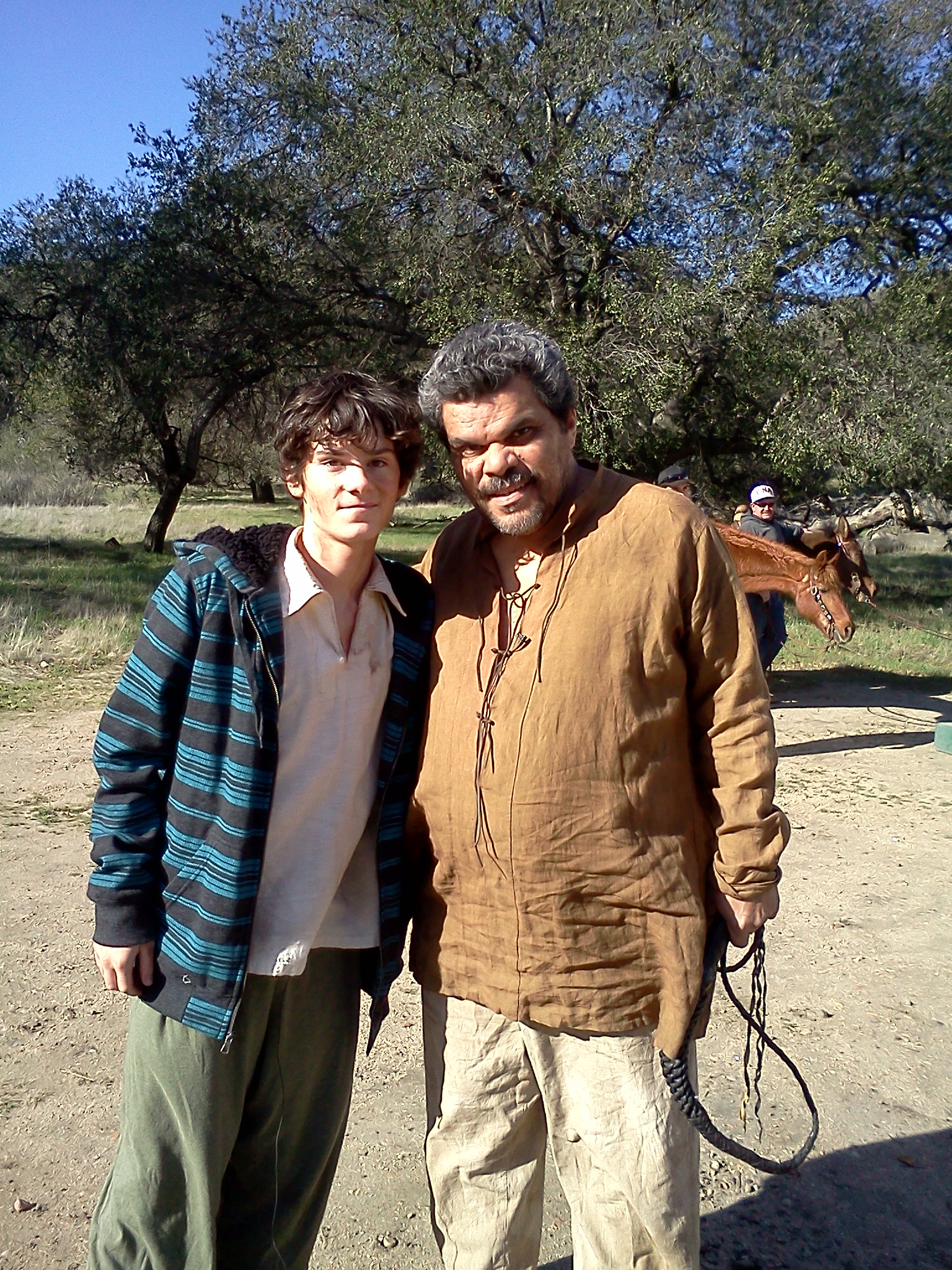 William Leon with Luis Guzman on the set of Don Quixote