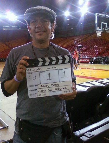 on the set of Gatorade commercial