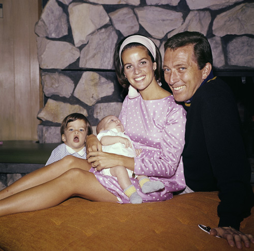 Andy Williams with wife Claudine Longet and children circa 1965