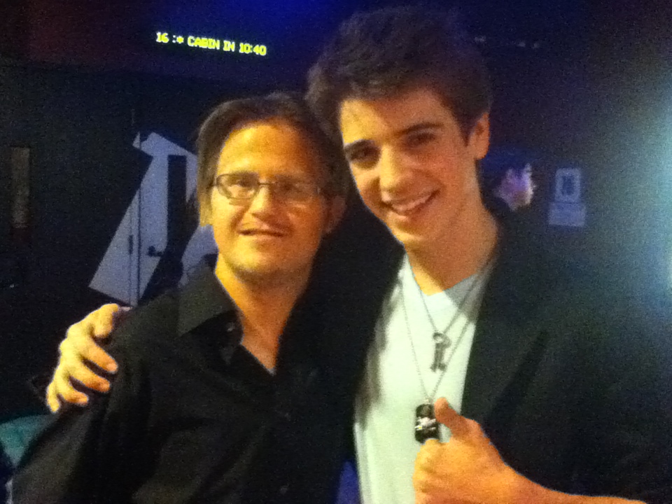 Evan George Vourazeris with BRANDON TYLER RUSSELL Hollywood Actor from Calfornia 4-13-2012 WorldFest Houston Friday opening night for Brandon Tlyer's Family Drama Movie 