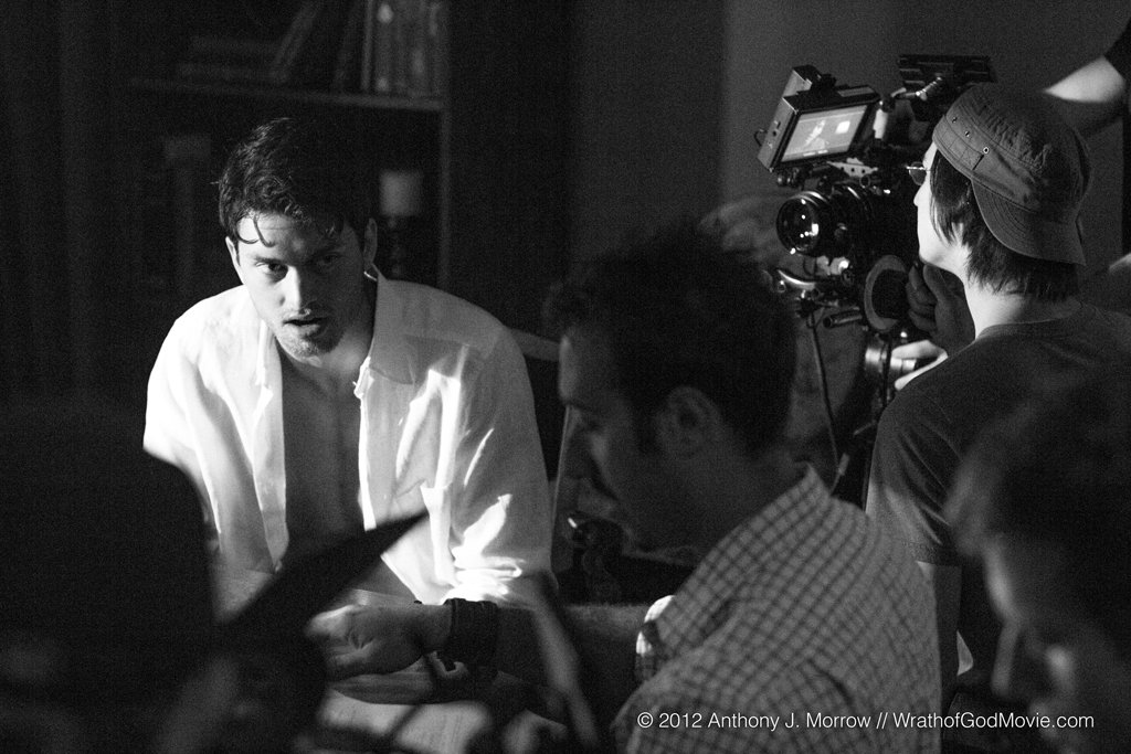 Still of Pierson Fode' And director Paul D. Quattrocchi in Wrath of God