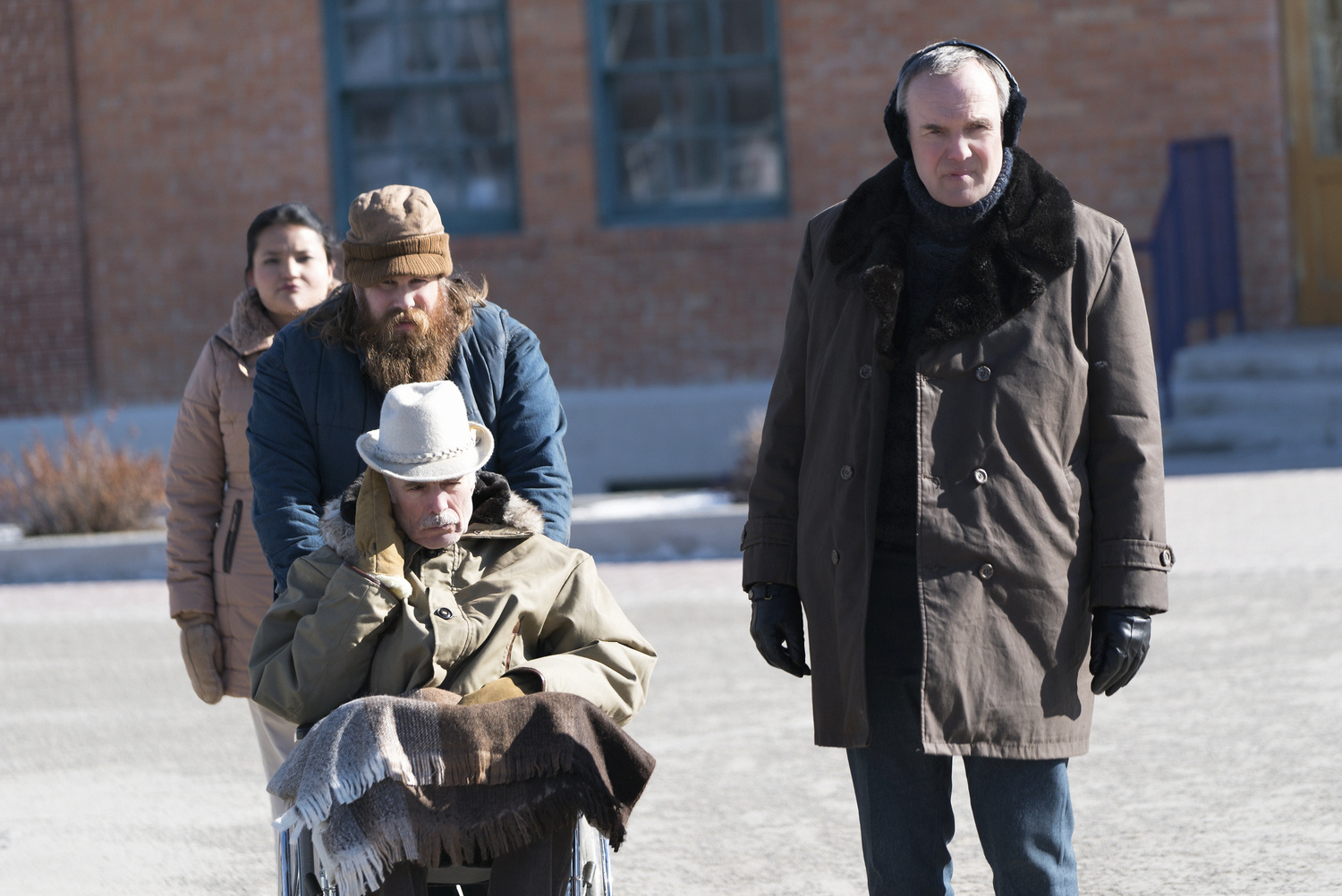 Still of Matt Cooke, Michael Hogan, Sabrina Saddleback and Andrew Legg in Fargo (2014)