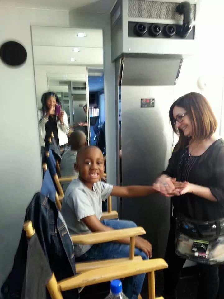 Brayden in the chair getting ready for one of his national commercials with Mr. Joe Pytka!