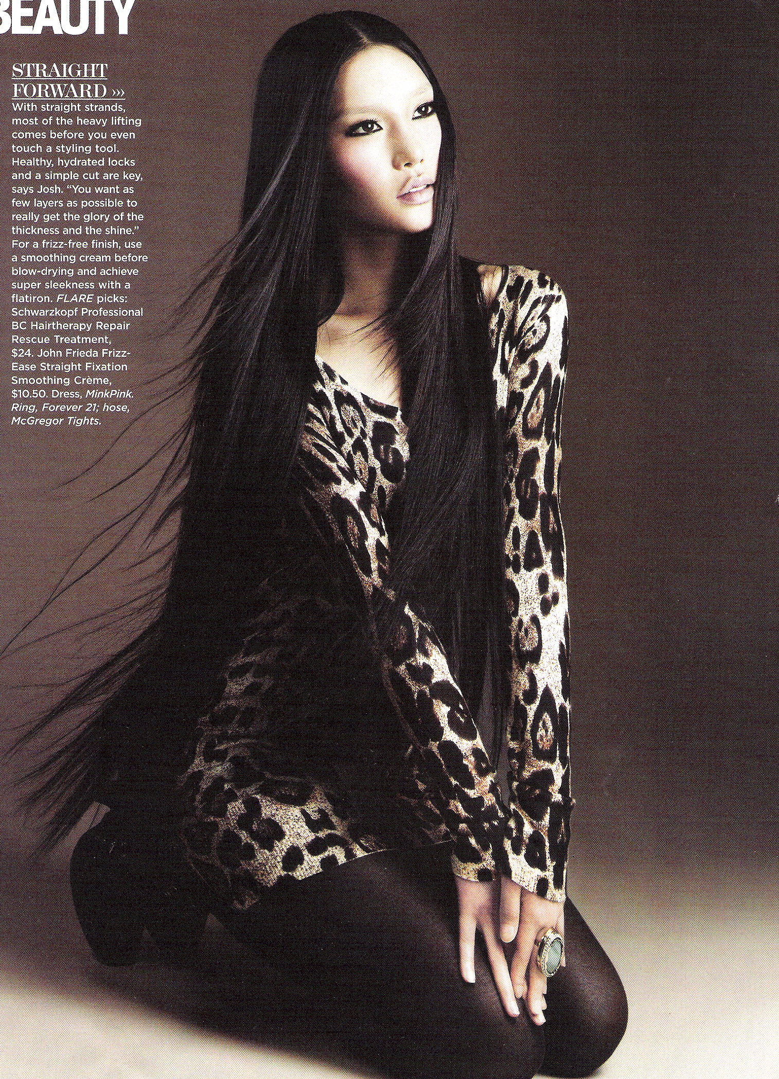 Shiya Zhao in Flare magazine