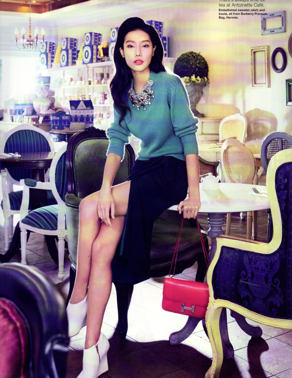 Shiya Zhao in Harper's Bazaar.