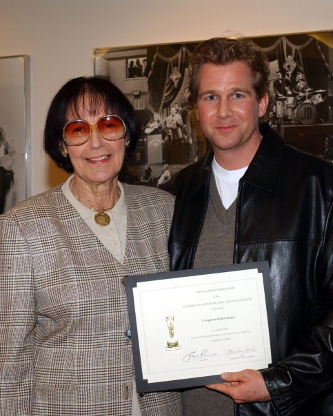 Nicholl Committee Chairwoman Fay Kanin and Fellowship Winner Creighton Rothenberger - 2002 Academy Nicholl Fellowships