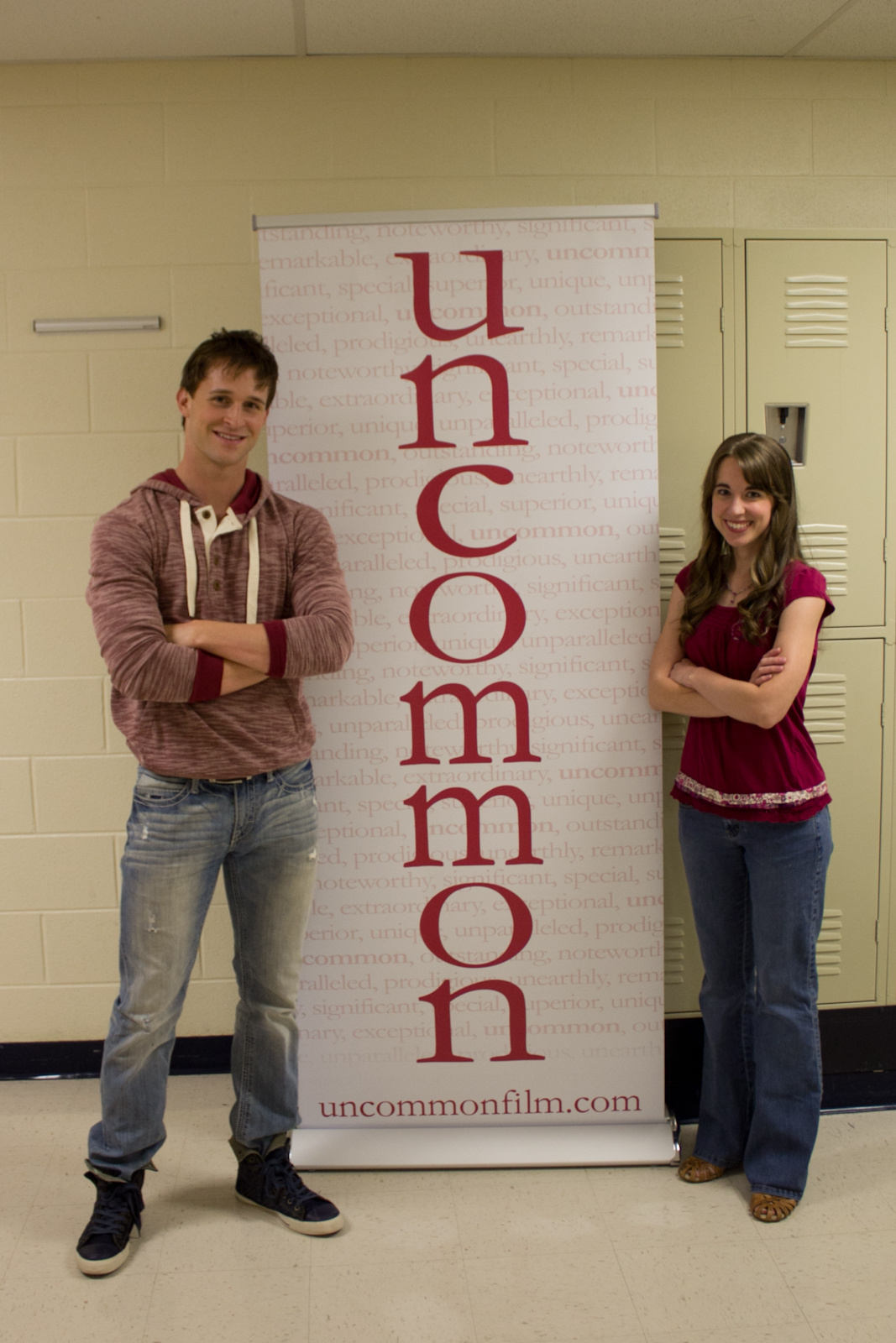 Ben Davies and Stacey Bradshaw on the set of Uncommon