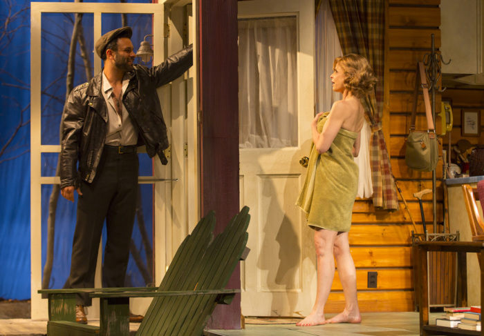 Kyra Sedgwick and Aaron Costa Ganis in 'Off The Main Road', Williamstown Theater Festival, 2015