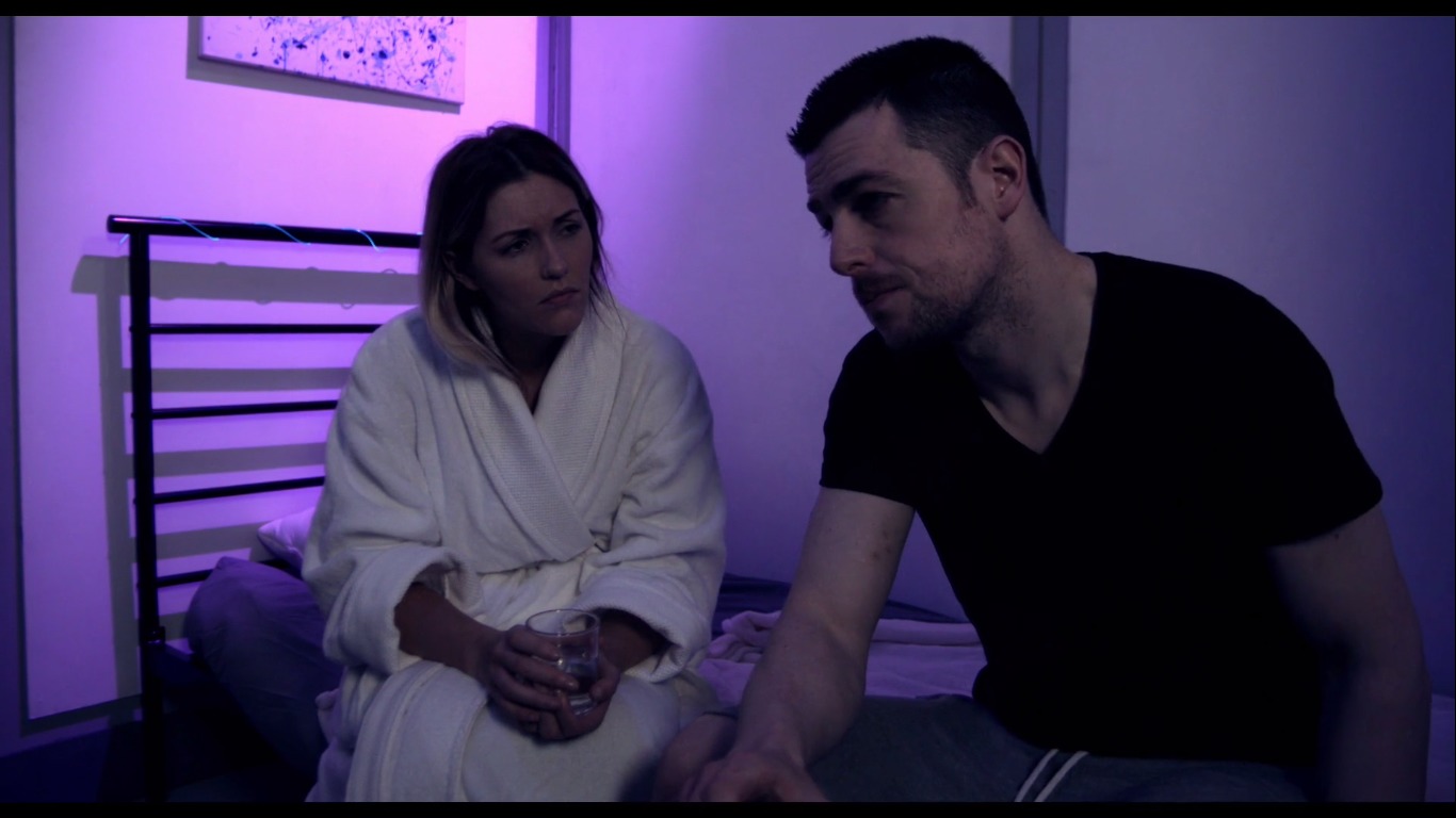 Still from AUDAX (2014) Vin Hawke as Kit Taylor & Katie Burgess as Jennifer