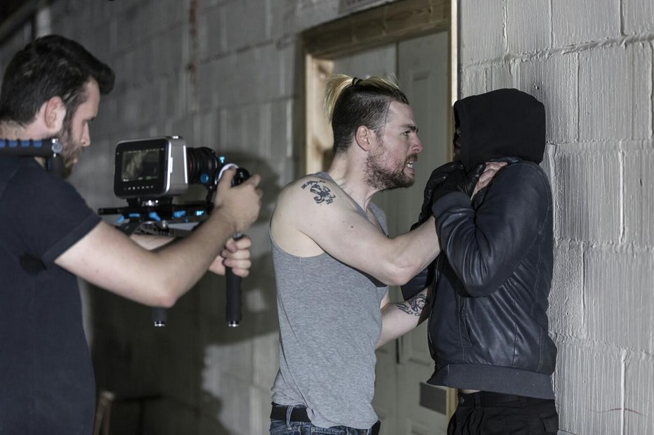 Behind the scenes shot during shooting on The Blackout (2015) with DoP Joe McDonald