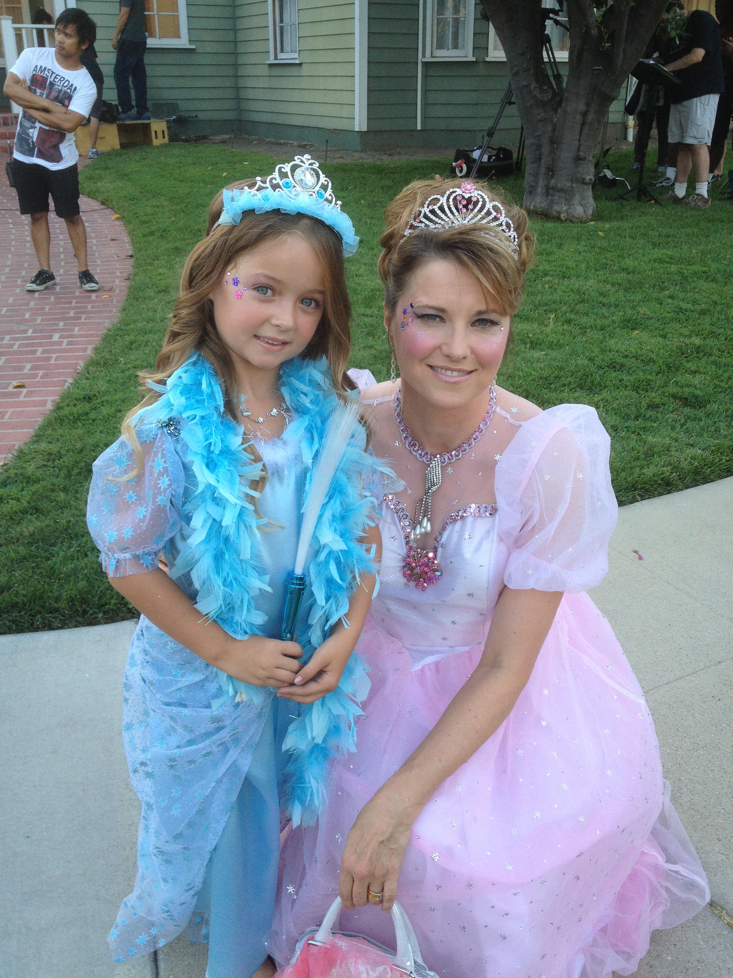 Rylan Lee & Lucy Lawless on set of Parks & Recreation