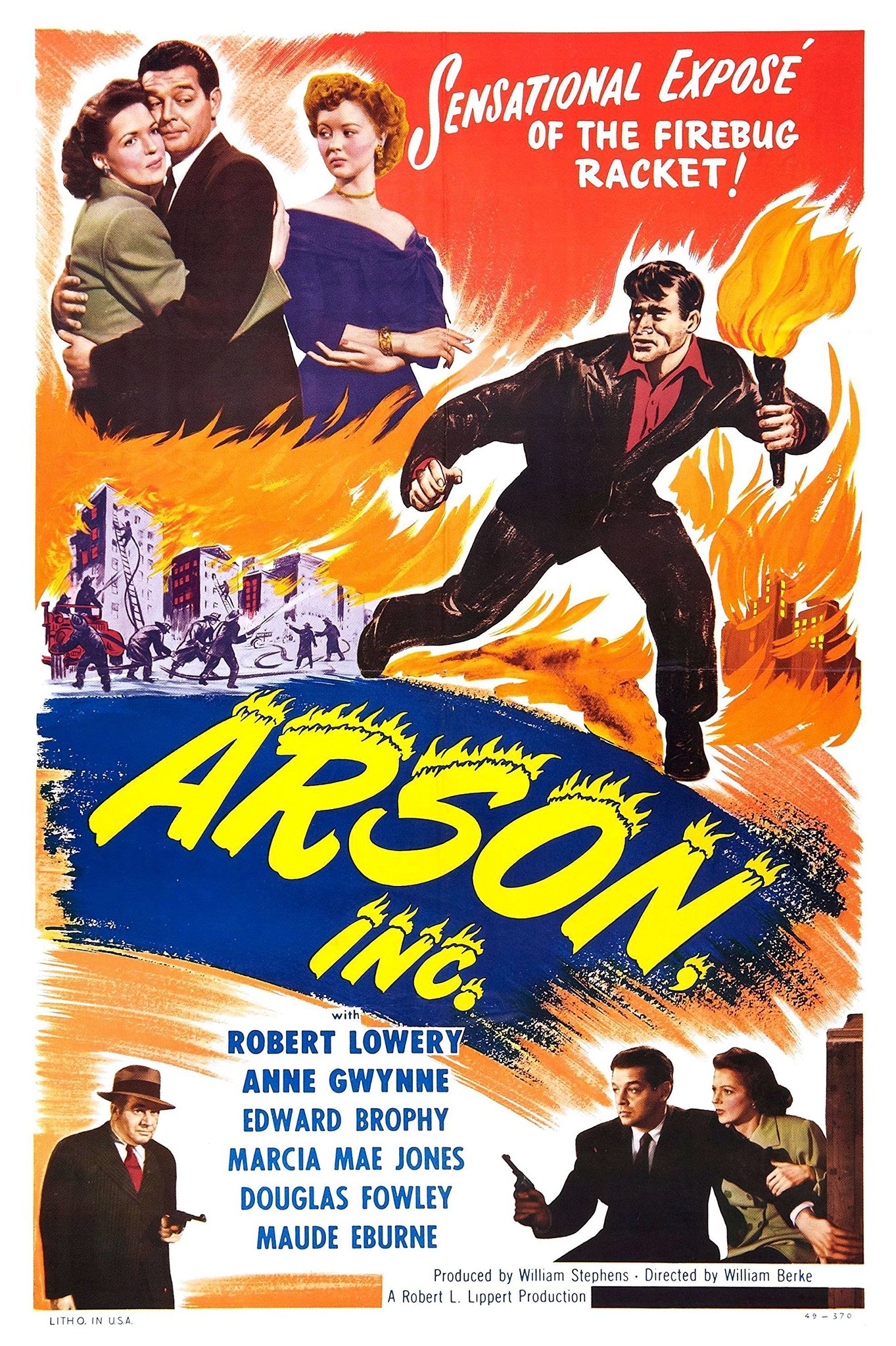 Edward Brophy, Anne Gwynne, Marcia Mae Jones and Robert Lowery in Arson, Inc. (1949)