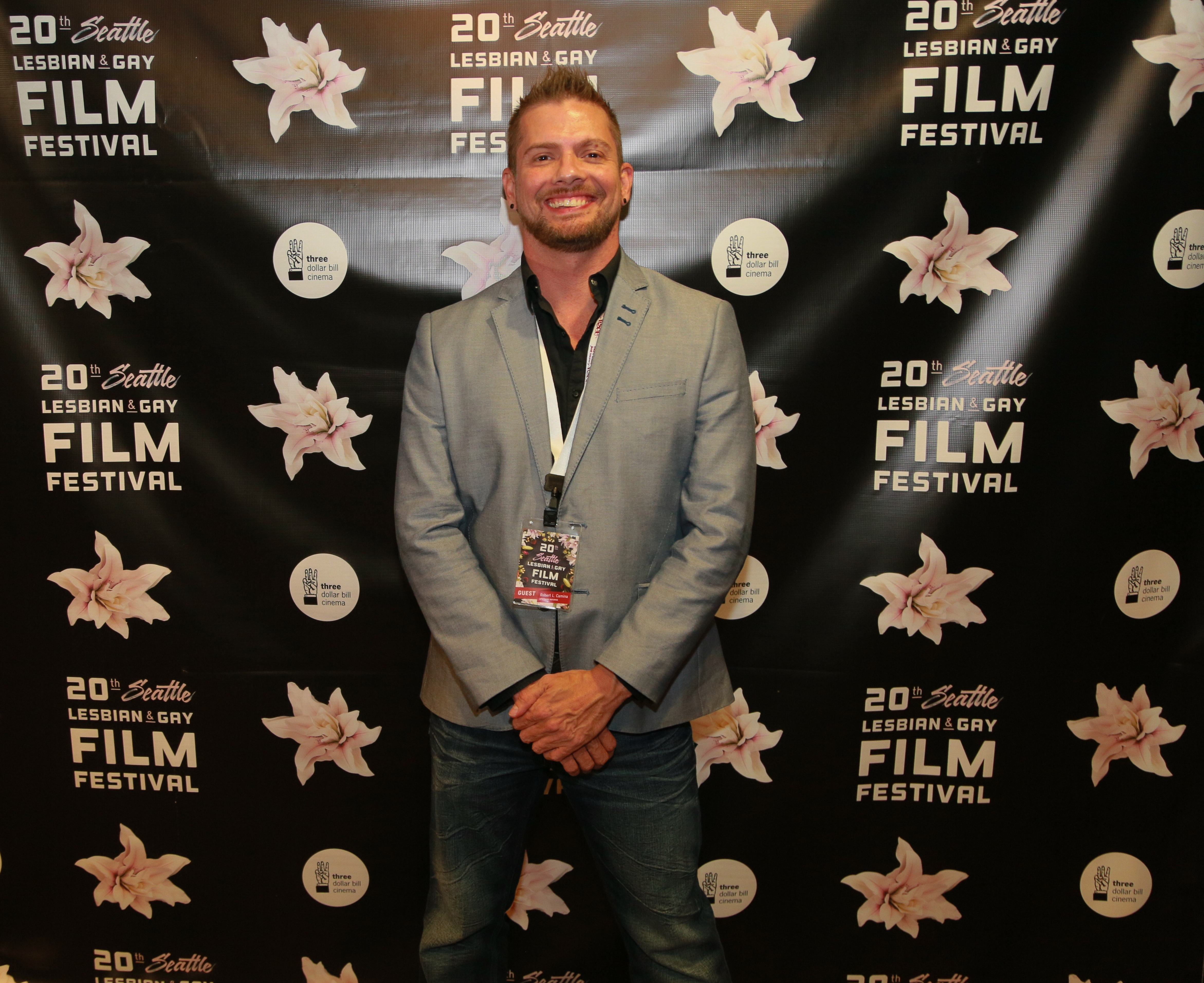 Director Robert L. Camina at the Seattle Lesbian and Gay Film Festival (2015), screening of UPSTAIRS INFERNO. The film went on to win the Jury Award for 
