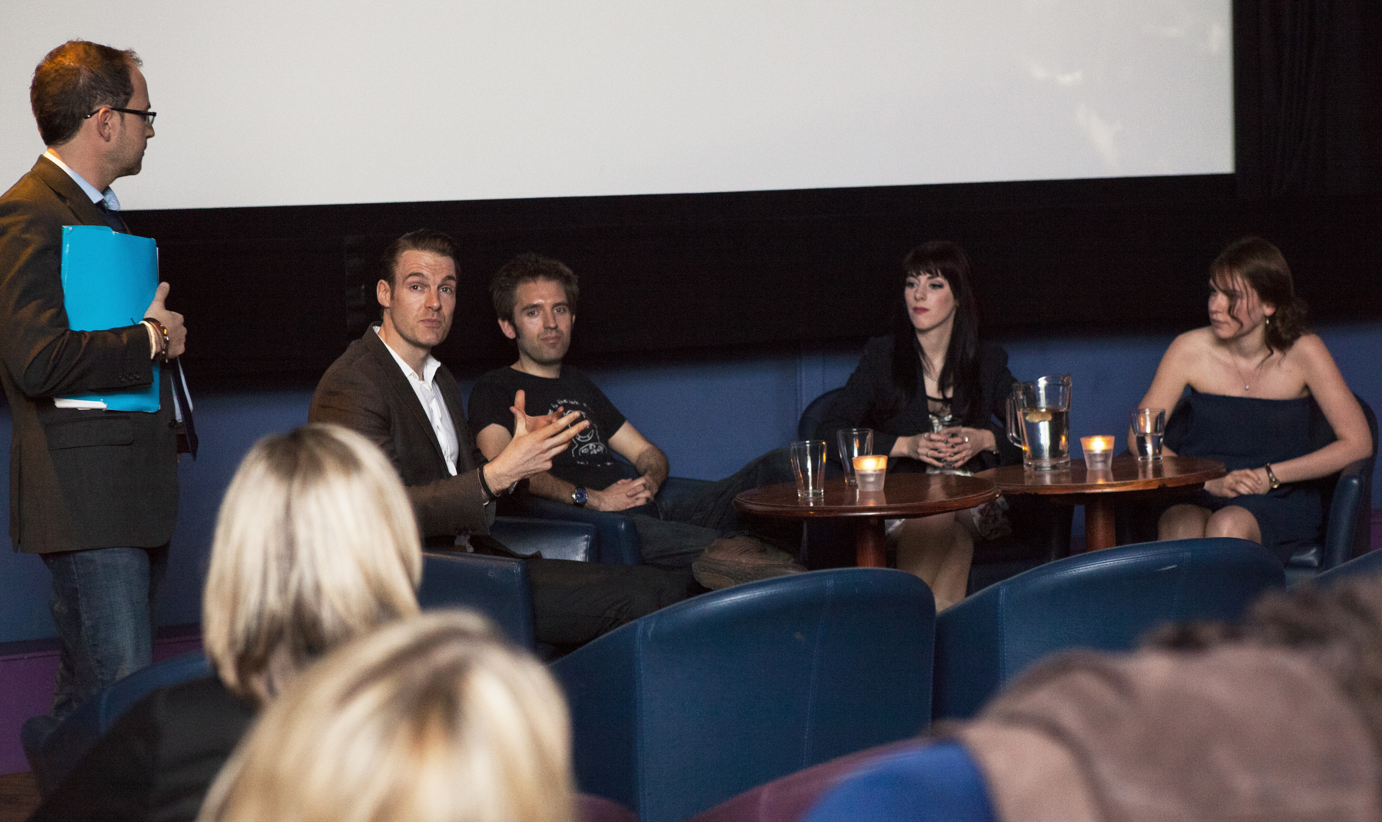 Sophie Black with the Q&A panel at the Ashes (2013) London premiere
