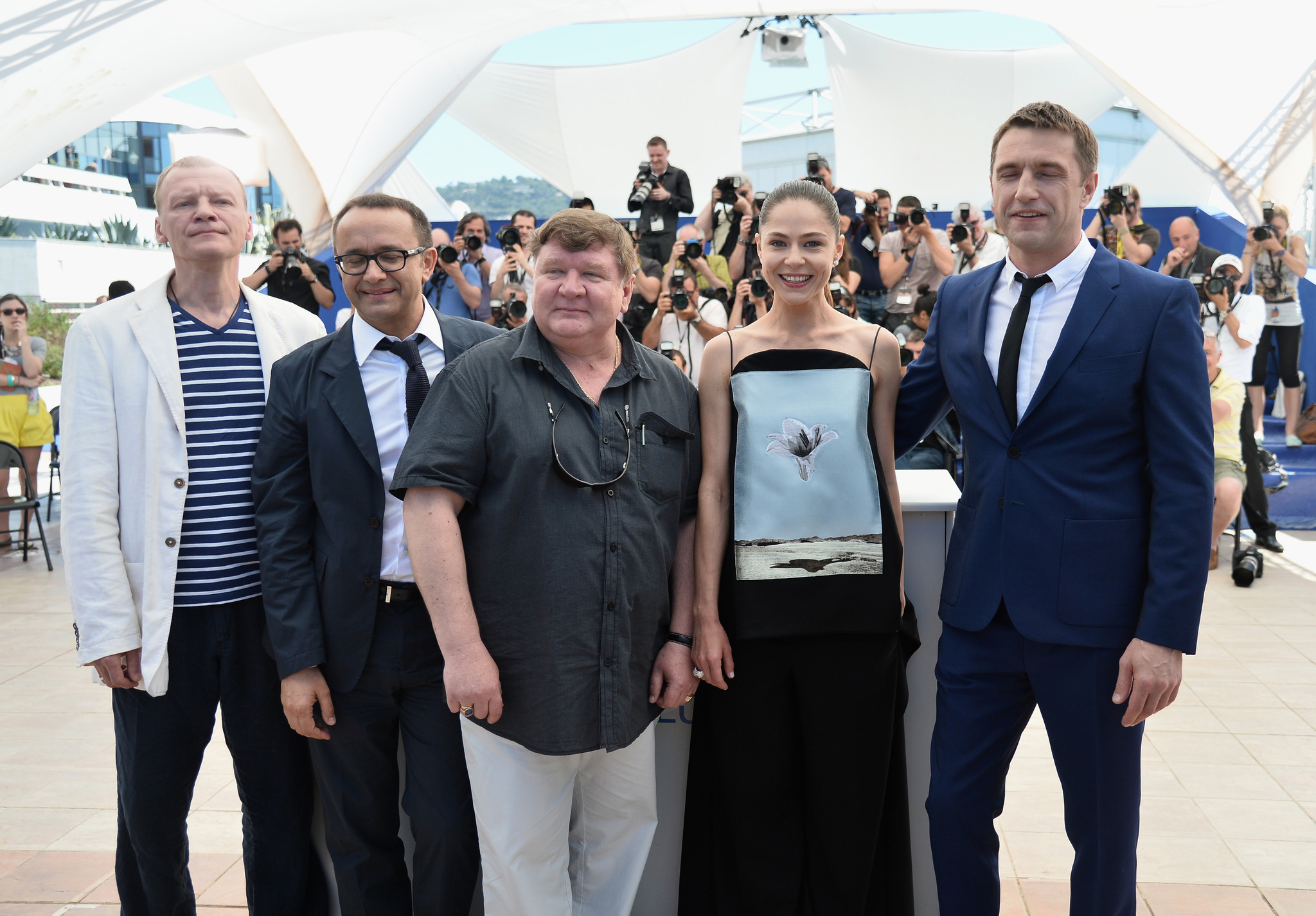 Aleksey Serebryakov, Roman Madyanov, Andrey Zvyagintsev, Vladimir Vdovichenkov and Elena Lyadova at event of Leviafan (2014)