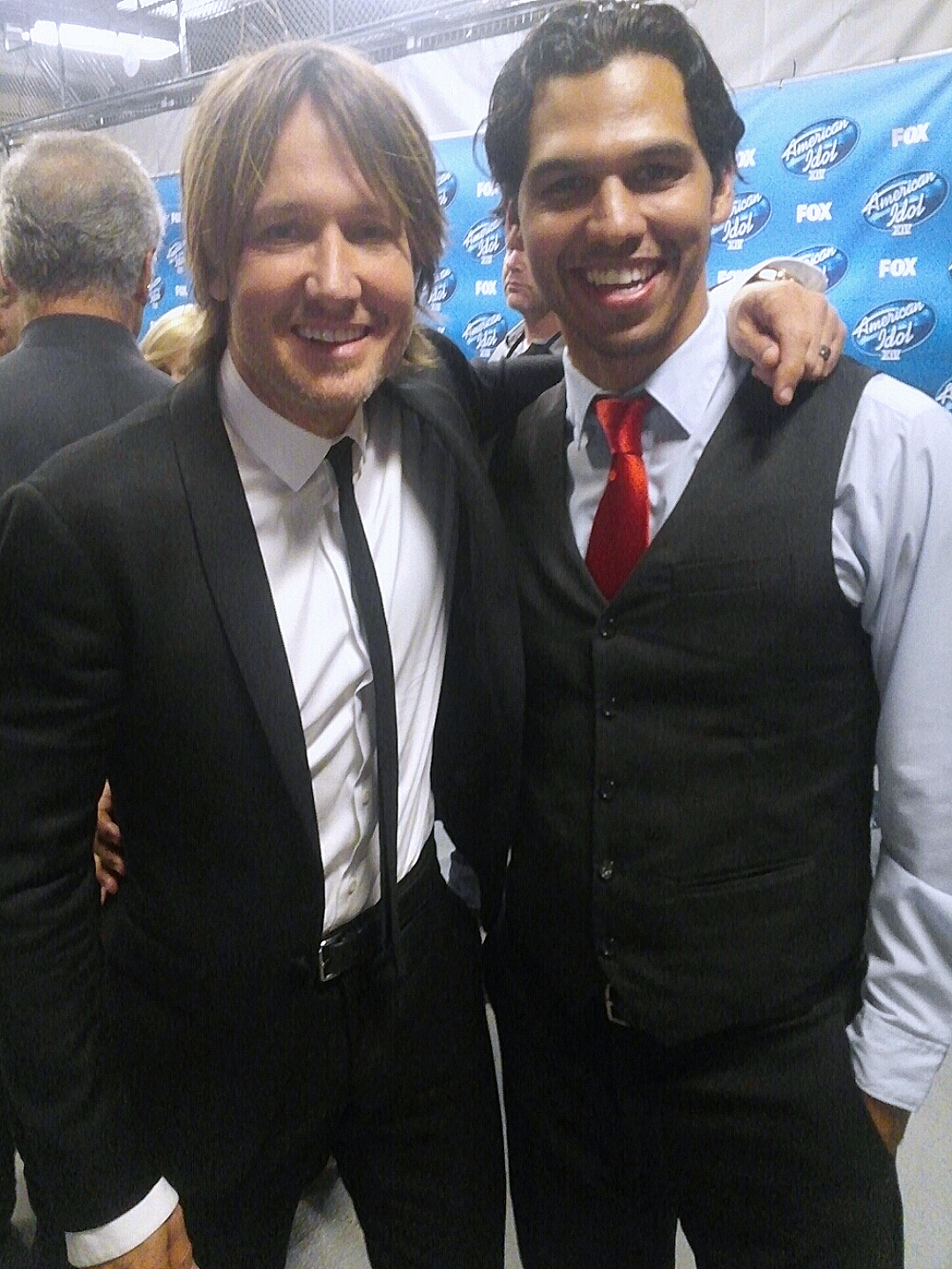 Keith Urban and Moses Munoz at American Idol Finale