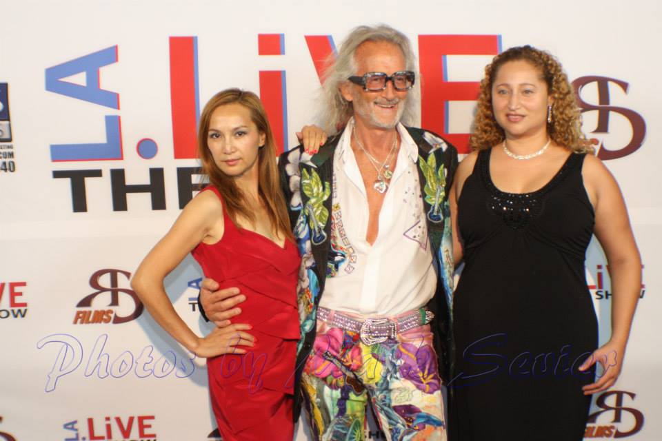 LA Live The TV Show, honoring the late Michael Jackson: (Left) Lily Lisa, Actress/Model/Business Woman, (Middle) Aros Christos, Fashion Designer known for 