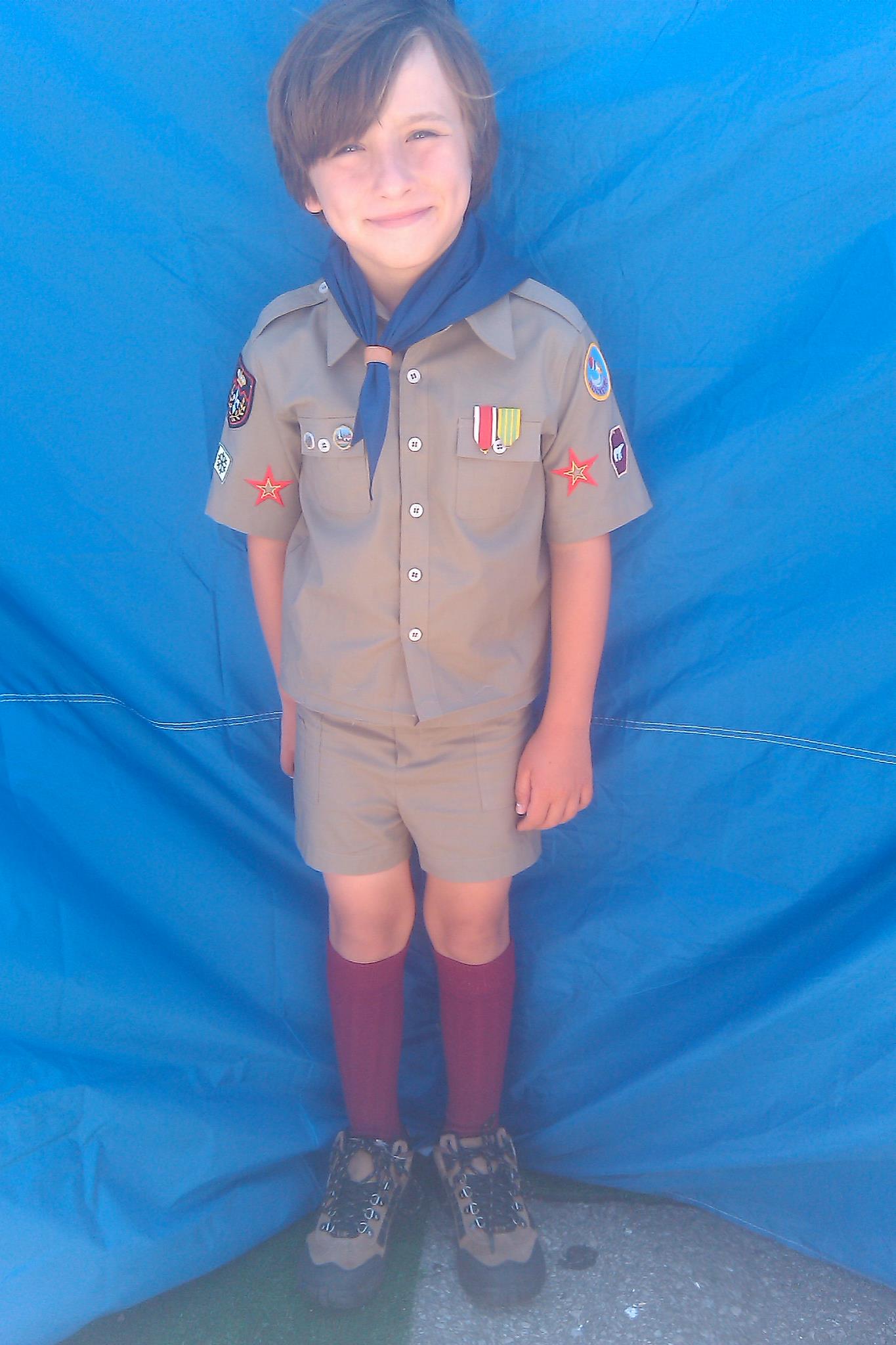 Cameron on the set of The Muppets as a Scout 2011