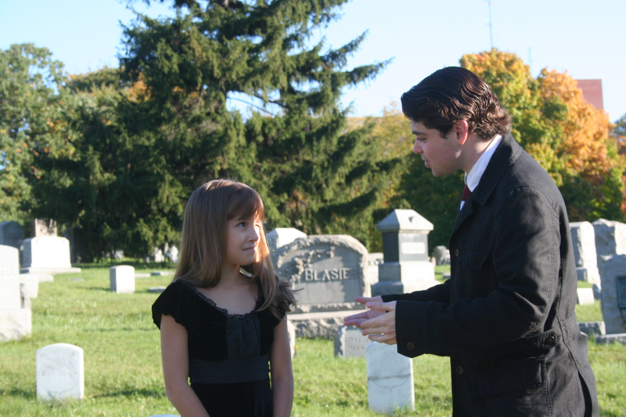 Michael Brettler (right) directs Andee Neuscheler on the set of 