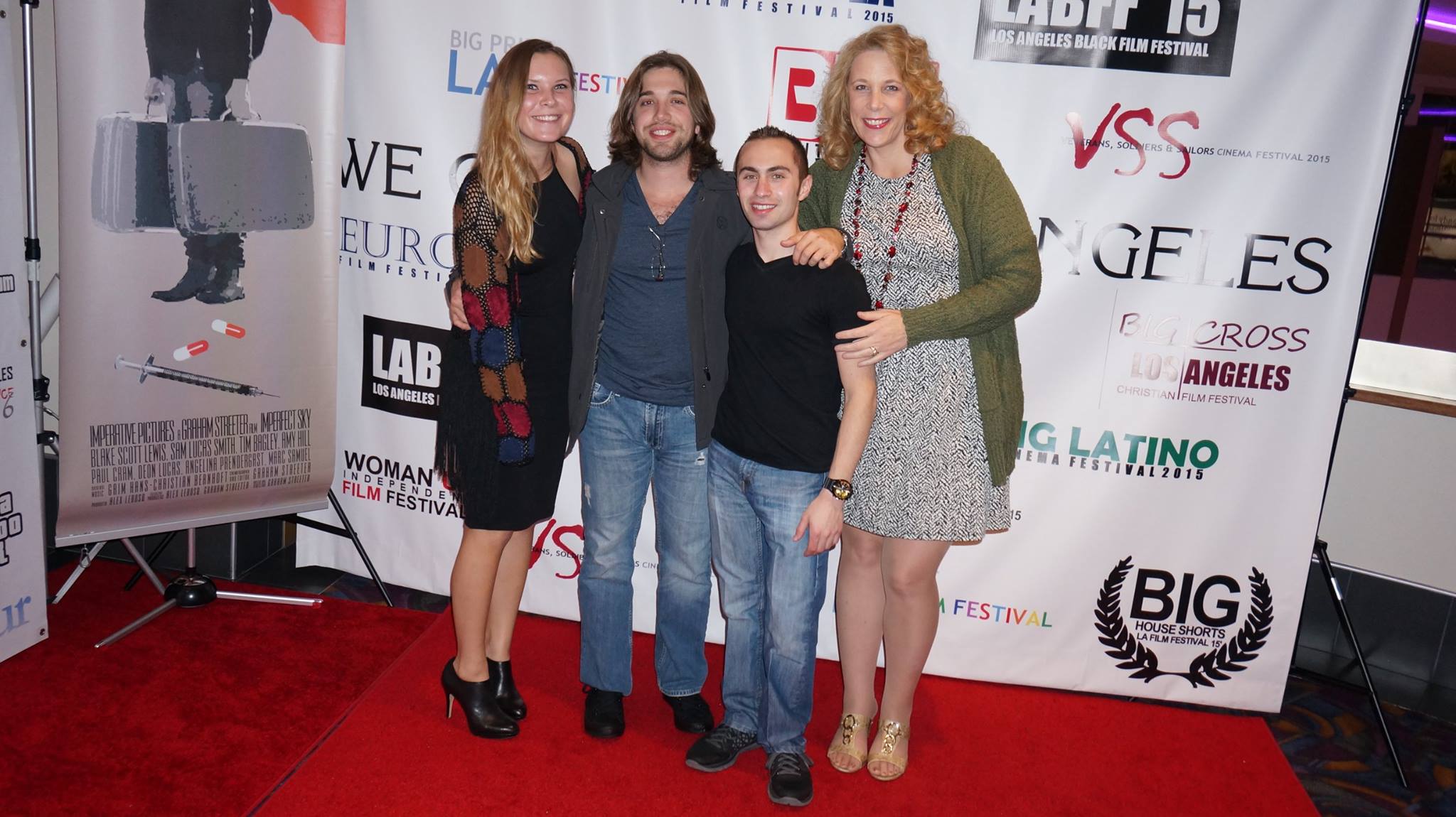 Left to Right: Kelsey Potkay, Joseph Scarpino, Nick Marchese, and Stacey Schnepp-Stoops at The Big House Film Festival in Los Angeles, CA