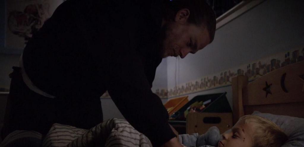 Evan Londo with Charlie Hunnam on Sons of Anarchy Season 7