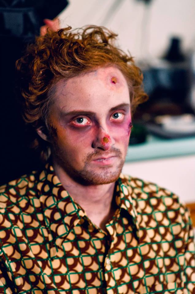 Michael William Hunter in the make-up chair, slowly turning into a plague victim.