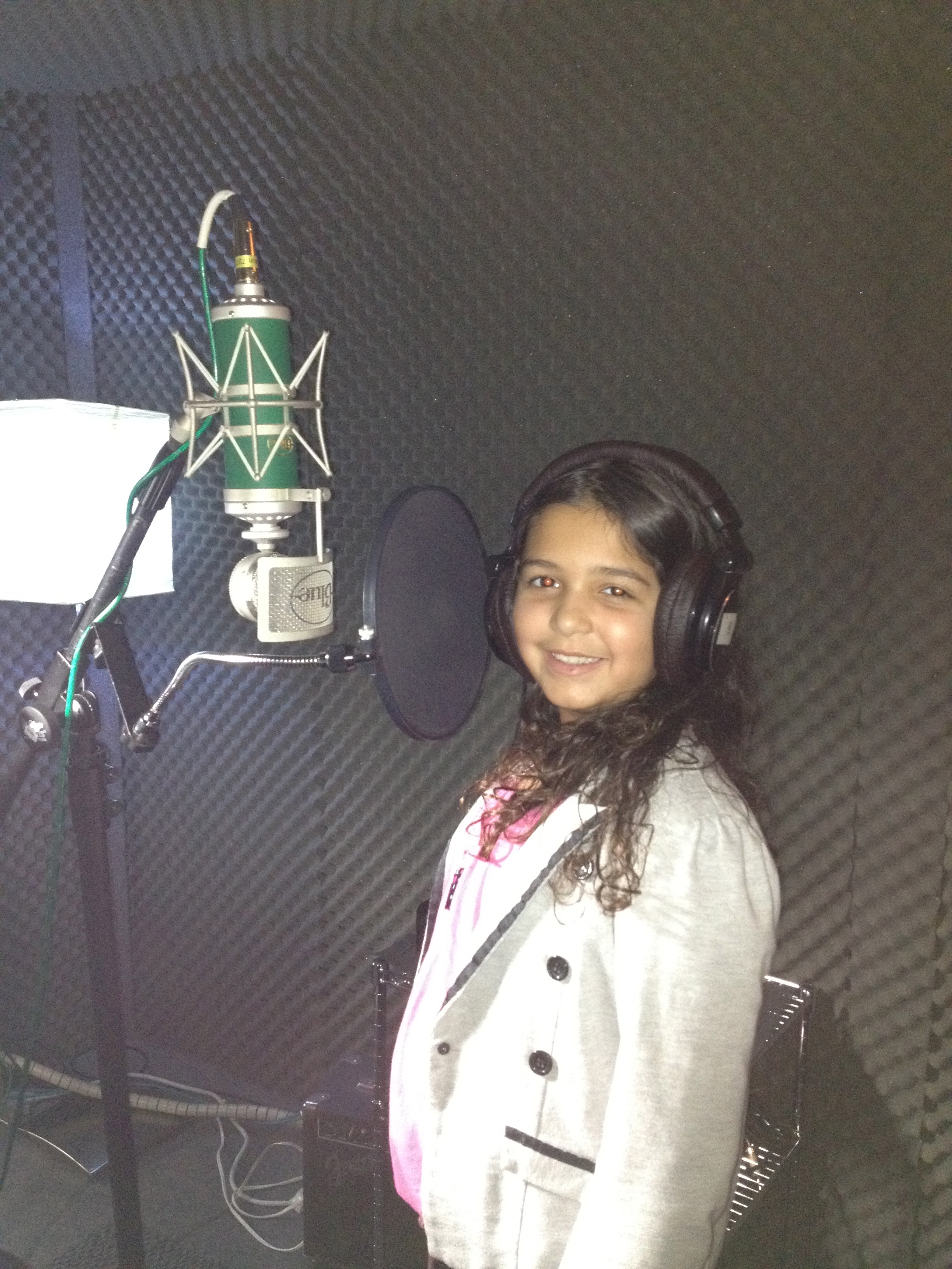 Alexa at the studio singer her song Hurricane