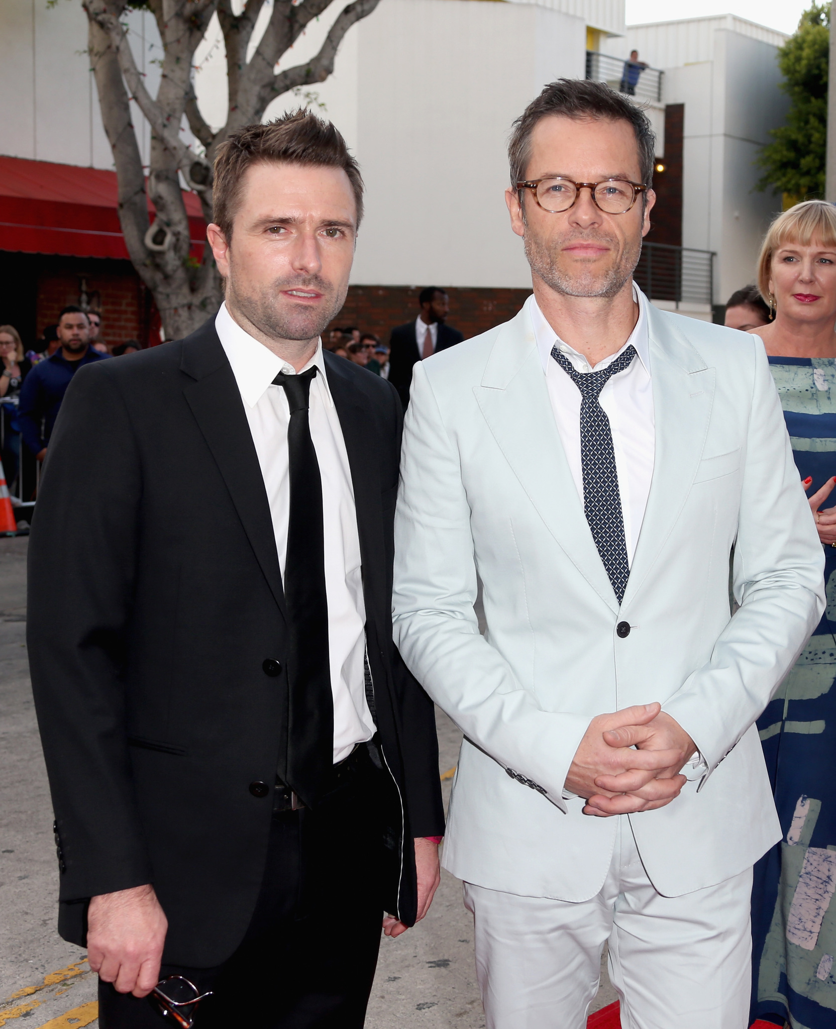 Guy Pearce and David Michôd at event of The Rover (2014)