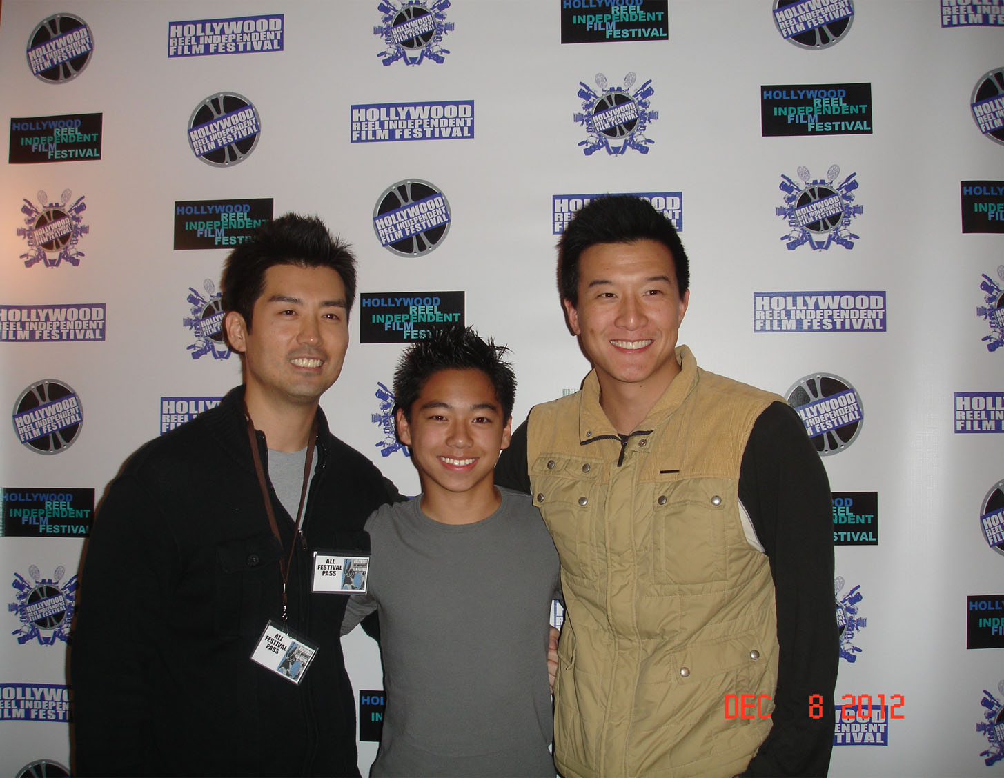 Austin Chandra at the Hollywood Reel Independent Film Festival with Steve Myung and Brian Yang