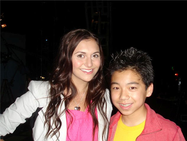 Austin with Alyson Stoner on the set of Phineas and Ferb: Accross the Second Dimension in Fabulous 2D 60 Second Game Show (Season 7, Episode 1)