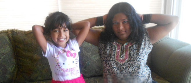with her niece Kiran Malina