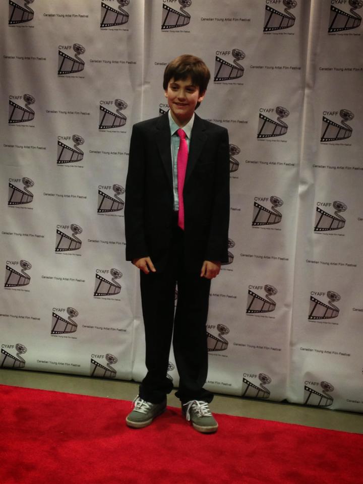 On the Red Carpet at the Canadian Young Artists Film Festival 2012.