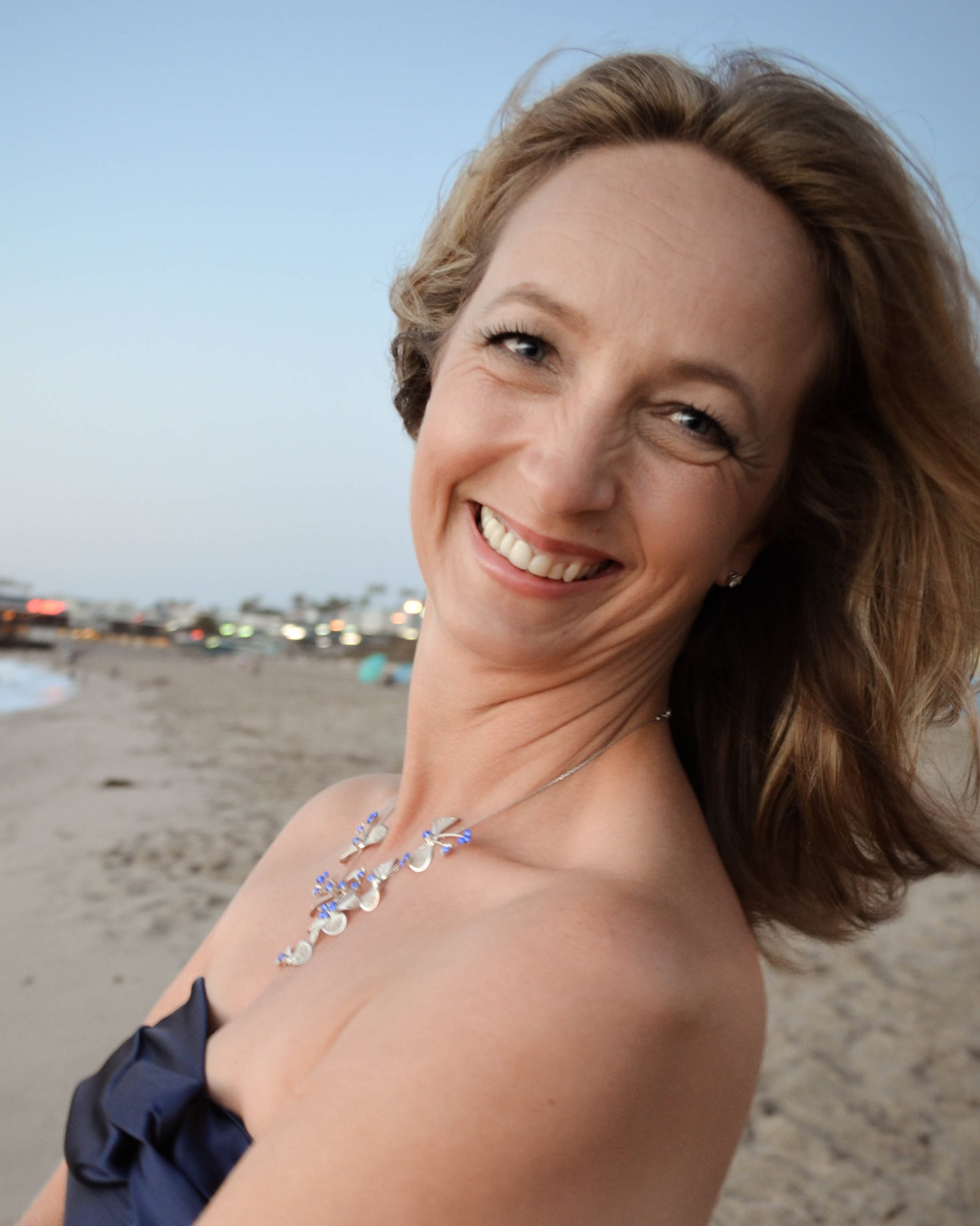 Victoria Reynolds at home on the beach.