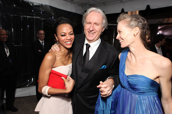 James Cameron, Suzy Amis and Zoe Saldana at event of The 82nd Annual Academy Awards (2010)