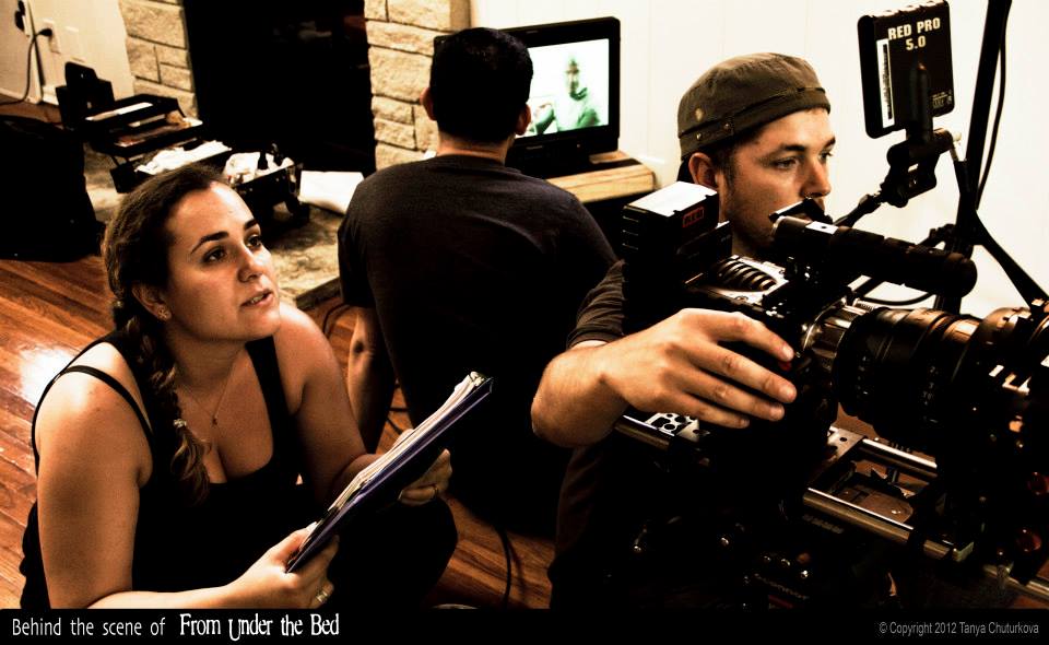 Tanya Chuturkova on set of From Under The Bed with Director of Photography Jose Val Bal
