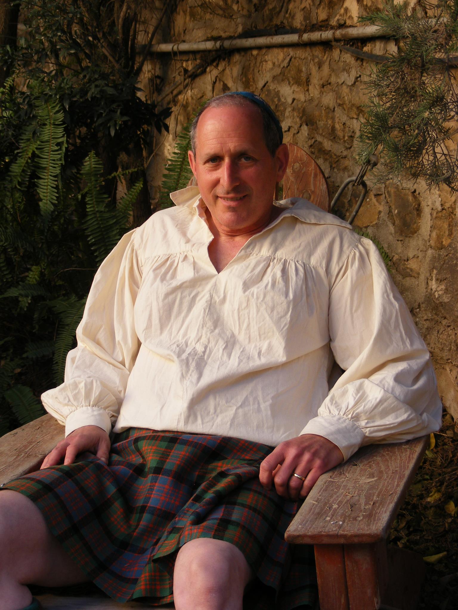 Lowell in Kilt, Purim, 2012, Jerusalem, Israel