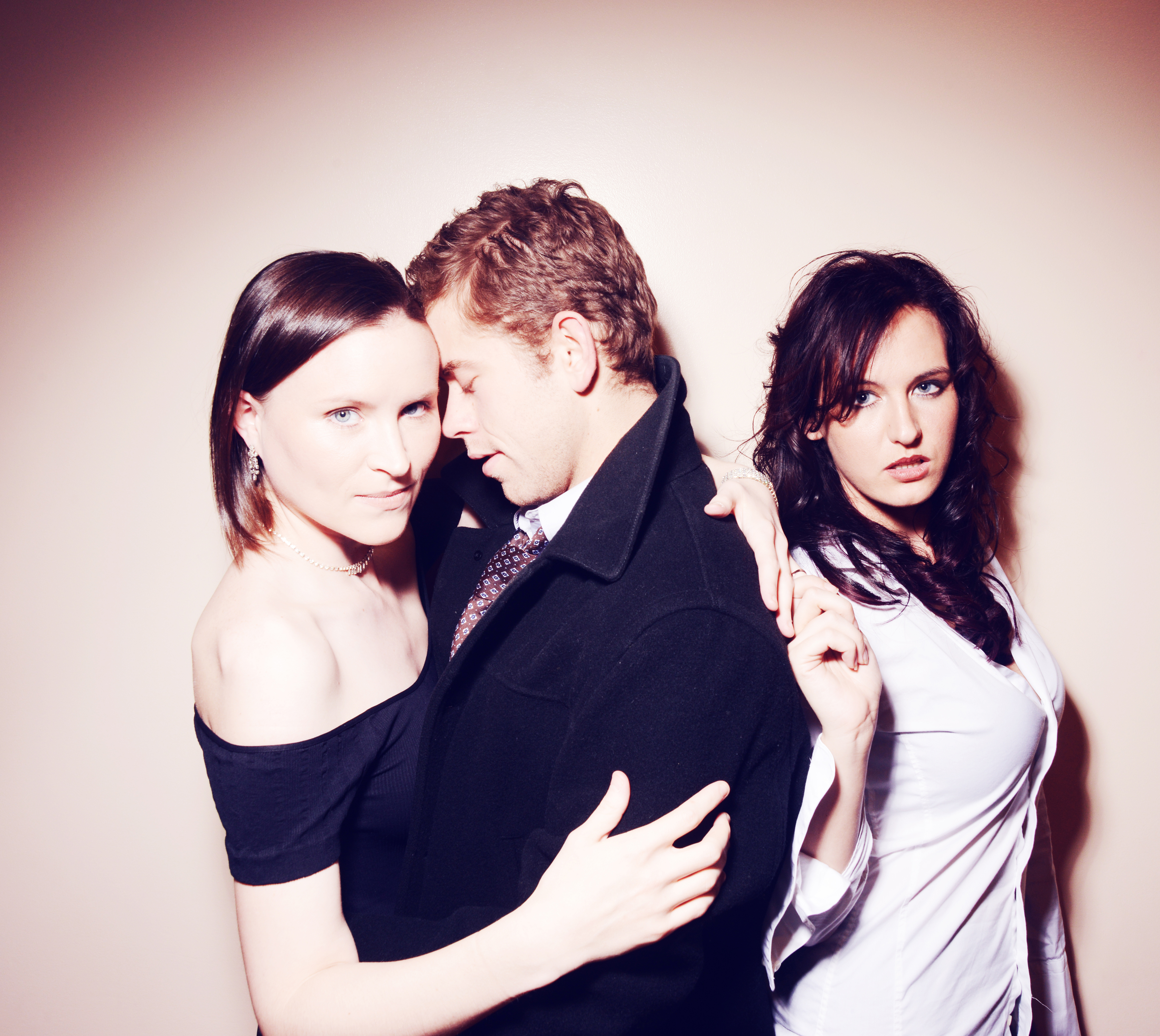 Promo photo with Crawford Collins, Ben Leasure and Miranda Macauley the stars in PL Entertainment's Lover's Game ('13)