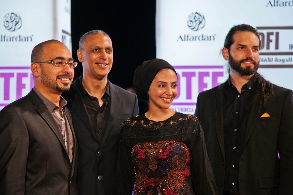 From left Mohannad Gamal, Nitin Sawhney, Rahab El Ewaily, Waseem Marzooky . DTFF 2012